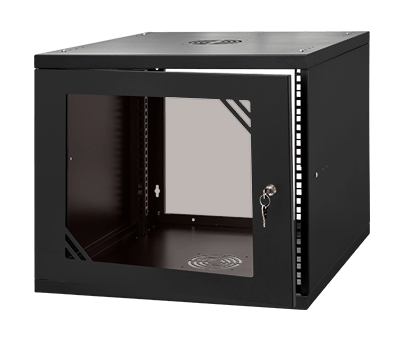 Server cabinet 19" 9U 600mm, Glass-Blac, BASIC