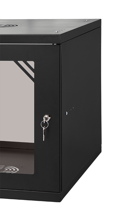 Server cabinet 19" 9U 600mm, Glass-Blac, BASIC