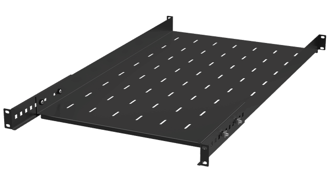 Adjustable shelf for ICT cabinets, 19" 1U 750mm, black