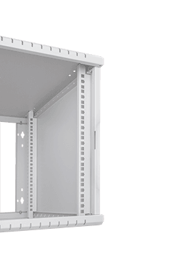 19" 9U 600mm wall-mounted RACK cabinet, door with glass, color RAL 7035 - grey